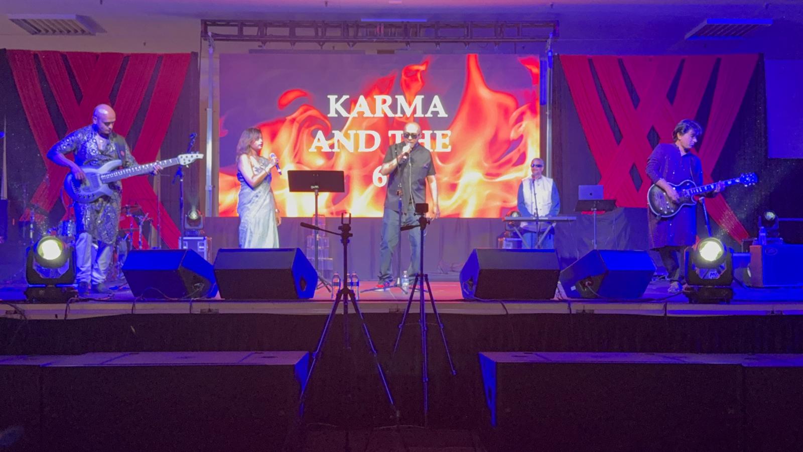 Full band on stage performance