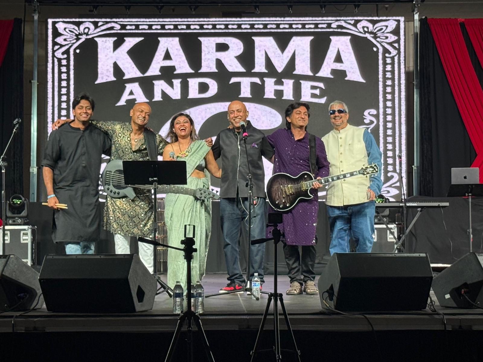 Band group photo with guitarist