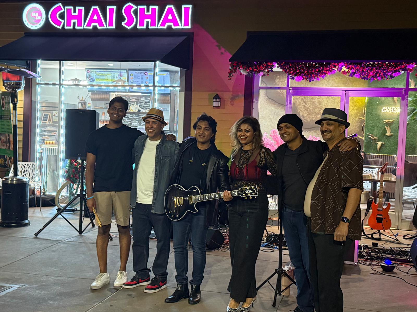 Band performing live